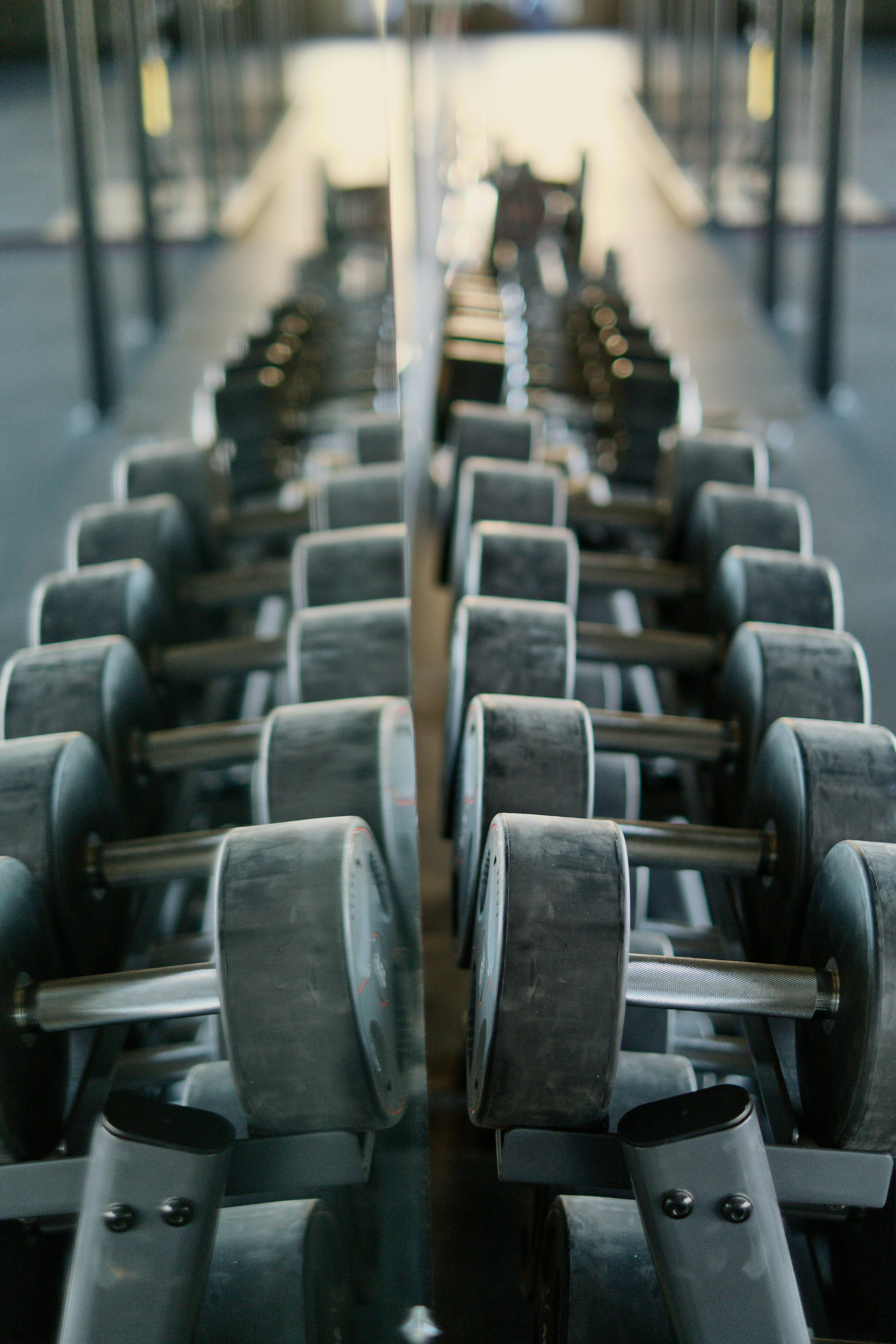 Gym equipment ready for a strength workout